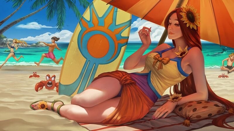 All beach skins in LoL: Pool Party Leona