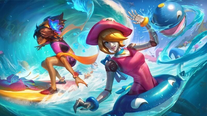 All beach skins in LoL: Pool Party Orianna, Taliyah