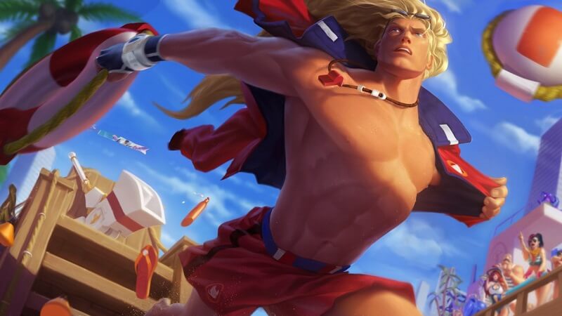 All beach skins in LoL: Pool Party Taric