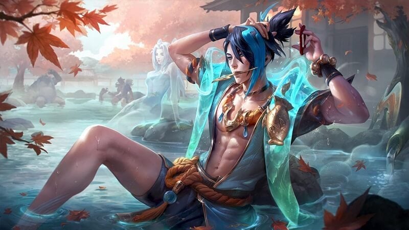 All beach skins in LoL: Prestige Spirit Blossom Springs Aphelios
