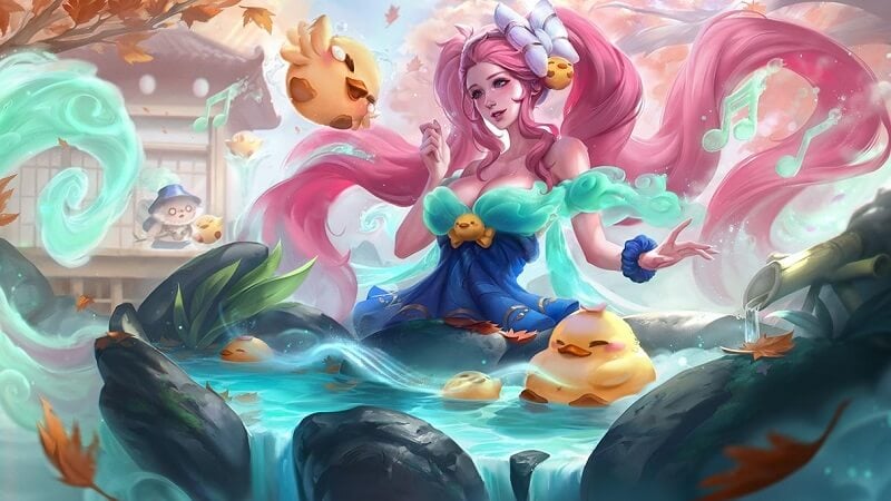 All beach skins in LoL: Spirit Blossom Springs Sona