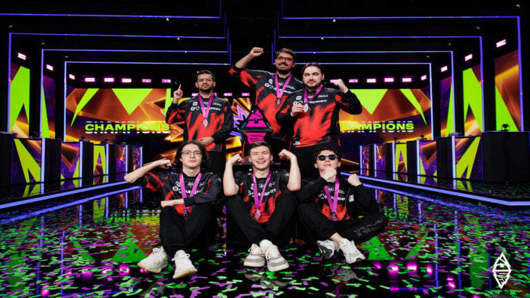 An image of Team Yandex groupped up after winning BLAST SLAM VIII